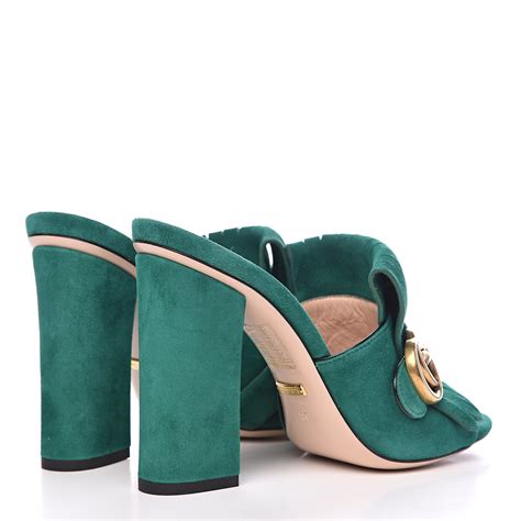 gucci marmont mule green|Gucci mules street style.